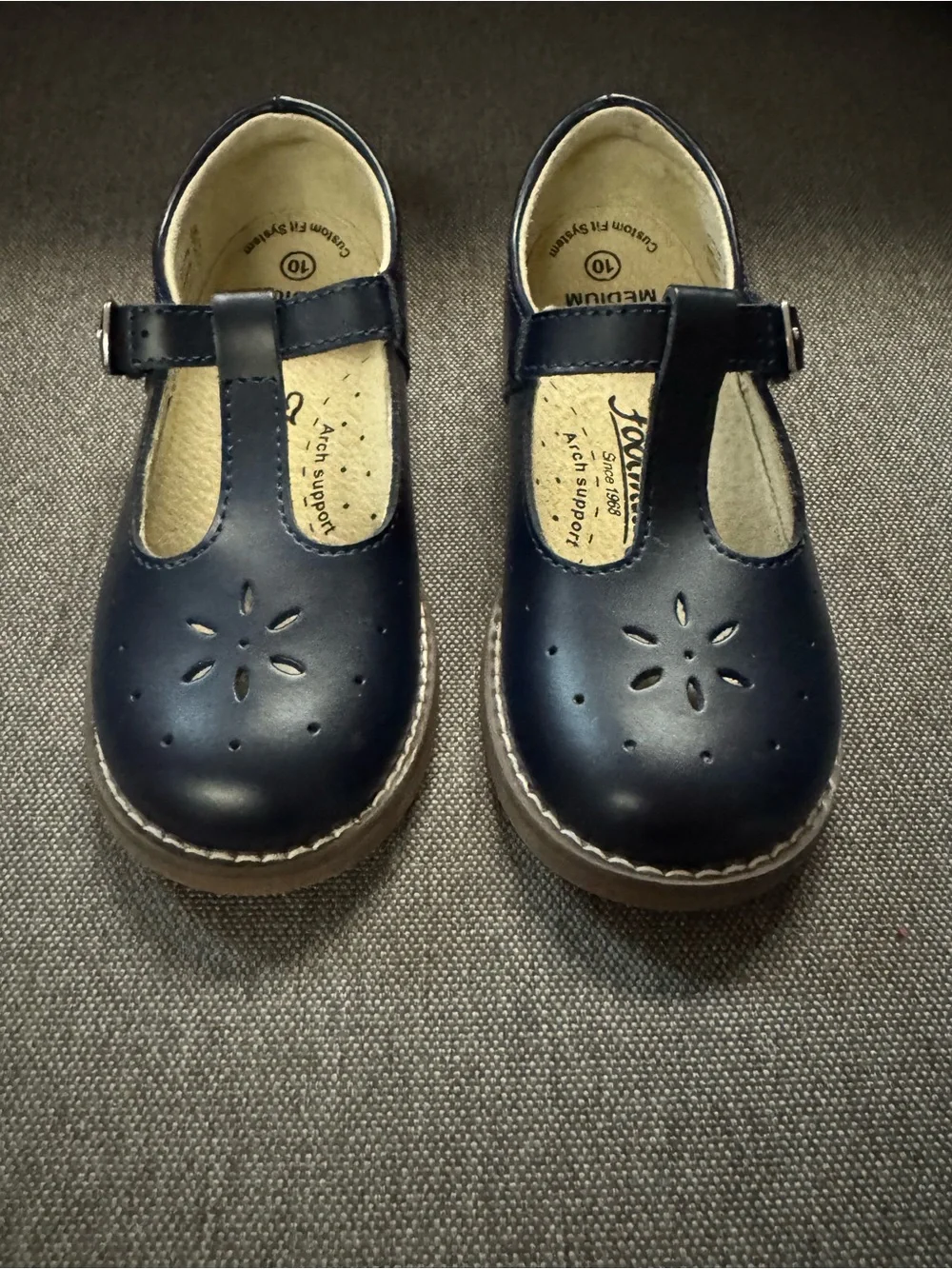 FootMates Toddler Girls US 10M Sherry Navy Leather Mary Jane Shoes